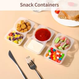 5/10/20/40PCS Double Compartment Seasoning Container with Lid Portable Compartment Snack Container for Daily Outdoor Picnic