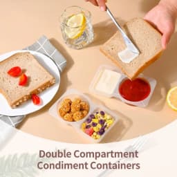 5/10/20/40PCS Double Compartment Seasoning Container with Lid Portable Compartment Snack Container for Daily Outdoor Picnic