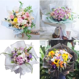 10 Sheets Flower Wrapping Paper with Golden Edges Waterproof Bouquet Packaging Ideal for DIY Weddings Birthdays Presents Package
