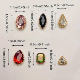 Mixed Colors Rhinestone Embellishments With Golden Claw, Glass Sew-On Gems For DIY Fashion Clothing, Shoes, Hats, And Bags Decor