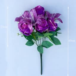 Spring Color Bouquet: 9-Stem Mixed Roses & Lilies with Roses - Fresh Cut Flowers for Home Decor, Wedding, Anniversary, Gift-G