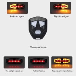 Bike Rear Light Turn Signal Solar/Basic Wireless Remote Control Bicycle Lamp Type-c Rechargeable Cycling Rear Lighting Taillight