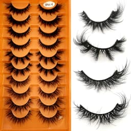 HBZGTLAD 4 Pairs of Artificial Mink Eyelashes Are Fluffy and Thick Creating a Dramatic Makeup Effect That Can Be Reused for Char