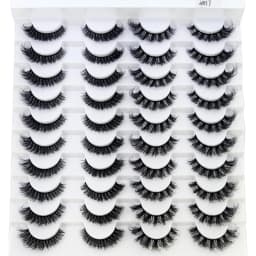 HBZGTLAD 4 Pairs of Artificial Mink Eyelashes Are Fluffy and Thick Creating a Dramatic Makeup Effect That Can Be Reused for Char