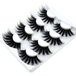 HBZGTLAD 4 Pairs of Artificial Mink Eyelashes Are Fluffy and Thick Creating a Dramatic Makeup Effect That Can Be Reused for Char