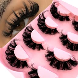 HBZGTLAD 4 Pairs of Artificial Mink Eyelashes Are Fluffy and Thick Creating a Dramatic Makeup Effect That Can Be Reused for Char