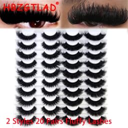 HBZGTLAD 4 Pairs of Artificial Mink Eyelashes Are Fluffy and Thick Creating a Dramatic Makeup Effect That Can Be Reused for Char