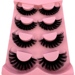 HBZGTLAD 4 Pairs of Artificial Mink Eyelashes Are Fluffy and Thick Creating a Dramatic Makeup Effect That Can Be Reused for Char