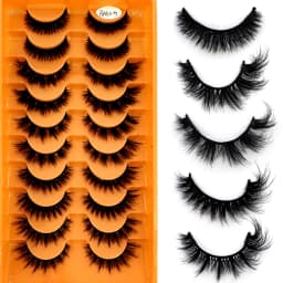 HBZGTLAD 4 Pairs of Artificial Mink Eyelashes Are Fluffy and Thick Creating a Dramatic Makeup Effect That Can Be Reused for Char