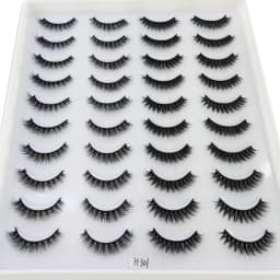 HBZGTLAD 4 Pairs of Artificial Mink Eyelashes Are Fluffy and Thick Creating a Dramatic Makeup Effect That Can Be Reused for Char