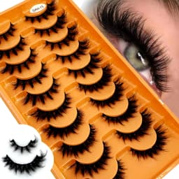 HBZGTLAD 4 Pairs of Artificial Mink Eyelashes Are Fluffy and Thick Creating a Dramatic Makeup Effect That Can Be Reused for Char