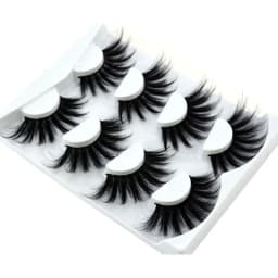 HBZGTLAD 4 Pairs of Artificial Mink Eyelashes Are Fluffy and Thick Creating a Dramatic Makeup Effect That Can Be Reused for Char