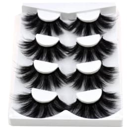 HBZGTLAD 4 Pairs of Artificial Mink Eyelashes Are Fluffy and Thick Creating a Dramatic Makeup Effect That Can Be Reused for Char