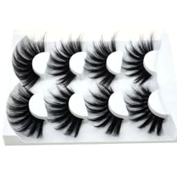 HBZGTLAD 4 Pairs of Artificial Mink Eyelashes Are Fluffy and Thick Creating a Dramatic Makeup Effect That Can Be Reused for Char