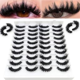 HBZGTLAD 4 Pairs of Artificial Mink Eyelashes Are Fluffy and Thick Creating a Dramatic Makeup Effect That Can Be Reused for Char