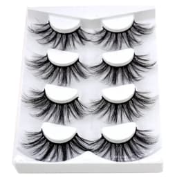 HBZGTLAD 4 Pairs of Artificial Mink Eyelashes Are Fluffy and Thick Creating a Dramatic Makeup Effect That Can Be Reused for Char