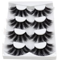 HBZGTLAD 4 Pairs of Artificial Mink Eyelashes Are Fluffy and Thick Creating a Dramatic Makeup Effect That Can Be Reused for Char
