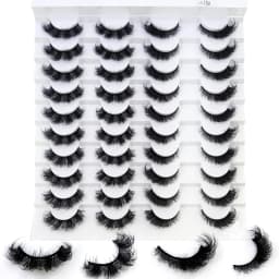 HBZGTLAD 4 Pairs of Artificial Mink Eyelashes Are Fluffy and Thick Creating a Dramatic Makeup Effect That Can Be Reused for Char