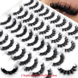 HBZGTLAD 4 Pairs of Artificial Mink Eyelashes Are Fluffy and Thick Creating a Dramatic Makeup Effect That Can Be Reused for Char