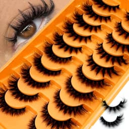 HBZGTLAD 4 Pairs of Artificial Mink Eyelashes Are Fluffy and Thick Creating a Dramatic Makeup Effect That Can Be Reused for Char