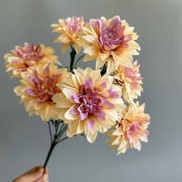 7-head Simulated Dahlia For Wedding Party Decoration, Suitable For Living Room, Bedroom, Desktop Decoration And Placement