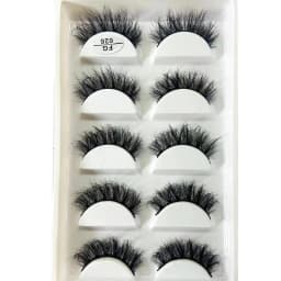 HBZGTLAD 5Pairs Handmade Mink Lashes Short False Eyelashes Dense Natural Long Messy Eye Lashes Reusable Stage Makeup Eyelashes