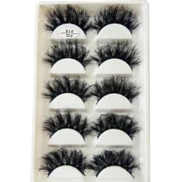 HBZGTLAD 5Pairs Handmade Mink Lashes Short False Eyelashes Dense Natural Long Messy Eye Lashes Reusable Stage Makeup Eyelashes