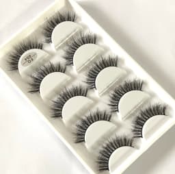 HBZGTLAD 5Pairs Handmade Mink Lashes Short False Eyelashes Dense Natural Long Messy Eye Lashes Reusable Stage Makeup Eyelashes