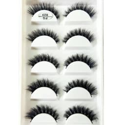 HBZGTLAD 5Pairs Handmade Mink Lashes Short False Eyelashes Dense Natural Long Messy Eye Lashes Reusable Stage Makeup Eyelashes