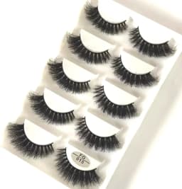 HBZGTLAD 5Pairs Handmade Mink Lashes Short False Eyelashes Dense Natural Long Messy Eye Lashes Reusable Stage Makeup Eyelashes