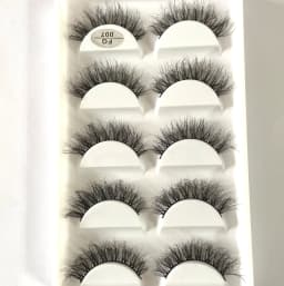 HBZGTLAD 5Pairs Handmade Mink Lashes Short False Eyelashes Dense Natural Long Messy Eye Lashes Reusable Stage Makeup Eyelashes