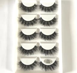 HBZGTLAD 5Pairs Handmade Mink Lashes Short False Eyelashes Dense Natural Long Messy Eye Lashes Reusable Stage Makeup Eyelashes