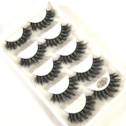 HBZGTLAD 5Pairs Handmade Mink Lashes Short False Eyelashes Dense Natural Long Messy Eye Lashes Reusable Stage Makeup Eyelashes