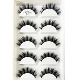 HBZGTLAD 5Pairs Handmade Mink Lashes Short False Eyelashes Dense Natural Long Messy Eye Lashes Reusable Stage Makeup Eyelashes