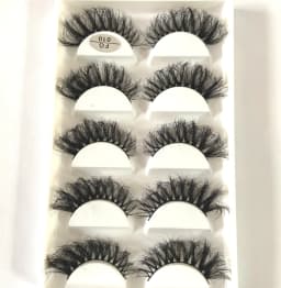 HBZGTLAD 5Pairs Handmade Mink Lashes Short False Eyelashes Dense Natural Long Messy Eye Lashes Reusable Stage Makeup Eyelashes
