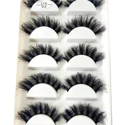 HBZGTLAD 5Pairs Handmade Mink Lashes Short False Eyelashes Dense Natural Long Messy Eye Lashes Reusable Stage Makeup Eyelashes