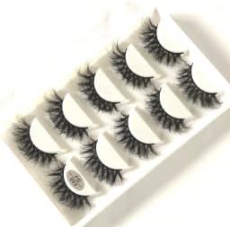 HBZGTLAD 5Pairs Handmade Mink Lashes Short False Eyelashes Dense Natural Long Messy Eye Lashes Reusable Stage Makeup Eyelashes