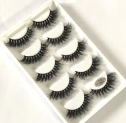 HBZGTLAD 5Pairs Handmade Mink Lashes Short False Eyelashes Dense Natural Long Messy Eye Lashes Reusable Stage Makeup Eyelashes