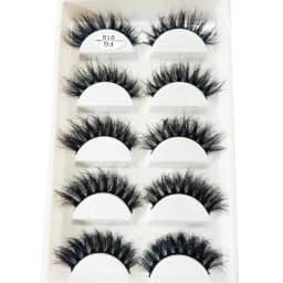 HBZGTLAD 5Pairs Handmade Mink Lashes Short False Eyelashes Dense Natural Long Messy Eye Lashes Reusable Stage Makeup Eyelashes