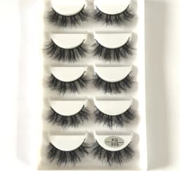 HBZGTLAD 5Pairs Handmade Mink Lashes Short False Eyelashes Dense Natural Long Messy Eye Lashes Reusable Stage Makeup Eyelashes