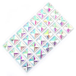 VC Sew on Rhinestone Square Shape Crystals Flatback Crystals for Clothing Shell Beads for Wedding Dresses Decoration DIY