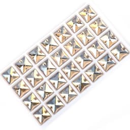 VC Sew on Rhinestone Square Shape Crystals Flatback Crystals for Clothing Shell Beads for Wedding Dresses Decoration DIY