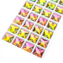 VC Sew on Rhinestone Square Shape Crystals Flatback Crystals for Clothing Shell Beads for Wedding Dresses Decoration DIY
