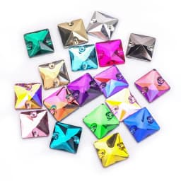 VC Sew on Rhinestone Square Shape Crystals Flatback Crystals for Clothing Shell Beads for Wedding Dresses Decoration DIY