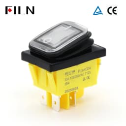FILN 30A 12V 24V 110V 220VLED Rocker Switch  Waterproof IP65 ON OFF Heavy Duty 4 Pin DPST Sealed  Auto Boat Marine Toggle 30x22