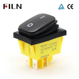 FILN 30A 12V 24V 110V 220VLED Rocker Switch  Waterproof IP65 ON OFF Heavy Duty 4 Pin DPST Sealed  Auto Boat Marine Toggle 30x22