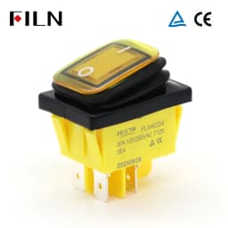 FILN 30A 12V 24V 110V 220VLED Rocker Switch  Waterproof IP65 ON OFF Heavy Duty 4 Pin DPST Sealed  Auto Boat Marine Toggle 30x22