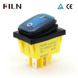 FILN 30A 12V 24V 110V 220VLED Rocker Switch  Waterproof IP65 ON OFF Heavy Duty 4 Pin DPST Sealed  Auto Boat Marine Toggle 30x22