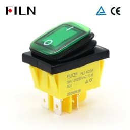FILN 30A 12V 24V 110V 220VLED Rocker Switch  Waterproof IP65 ON OFF Heavy Duty 4 Pin DPST Sealed  Auto Boat Marine Toggle 30x22
