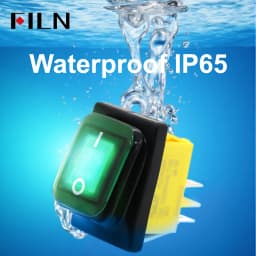 FILN 30A 12V 24V 110V 220VLED Rocker Switch  Waterproof IP65 ON OFF Heavy Duty 4 Pin DPST Sealed  Auto Boat Marine Toggle 30x22